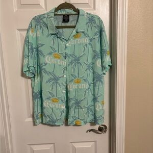 Corona Men's Green Hawaiian Shirt Large